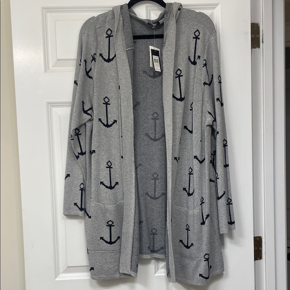 Verve Ami Gray Anchor Cardigan